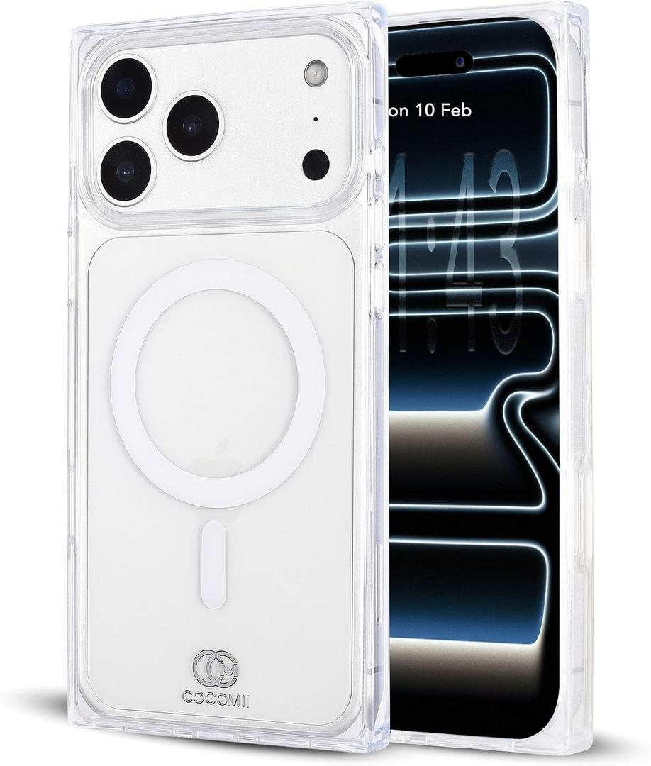COCOMII Rectangle Case for iPhone 17 Pro, Compatible with MagSafe, Crystal Clear