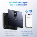 Smart Scale for Body Weight, 4.3" Color Display Digital Weight Scale, High Precision Wi-Fi Bathroom Scale with BMI, Body Fat, Muscle Mass, 20 Body Composition Scale Sync App, 400 lbs, Black