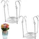 Adjustable Height Planter Inserts for Tall Planters Large Pots,4 Hooks Fits in The Top Openings,Chain Planter Filler Elevate Plants,Wedding & Party Decor