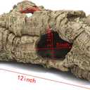 Reptile Terrarium Hideout Decor, Resin Wood Hide Decor for Reptiles, Fish, Amphibians, Small Animals (Medium)