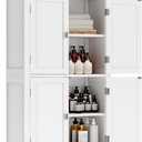 VASAGLE Floor Storage Cabinet, Freestanding Storage Unit with 4 Doors, Adjustable Shelves, 11.8 x 23.6 x 43.3 Inches, for Entryway, Bathroom, White UBBC552P31