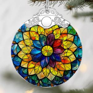 Rainbow Mandala Christmas Ornaments: Christmas Tree Ornaments, Holiday Decor, Stocking Stuffers, Gift Ideas, Xmas Gifts & Spiritual Gifts for Her (Pack of 2)