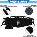 Car Dashboard Cover Compatible for Nissan Murano 15-19, Protective Polyester Black Center Console Interior Trim Dash Cover Mat Pad