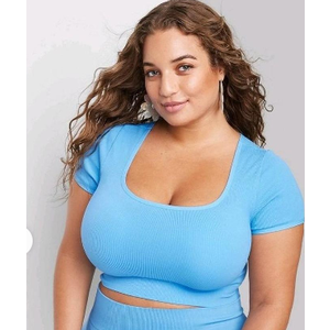 Wild Fable Women's Blue Crop-top, XL