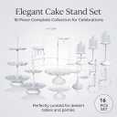 16 Pieces Cake Stands Metal Cupcake Holders Set for Graduation Party Dessert Table Wedding Baby Shower Birthday Tea Party Anniversary Christmas Antique European Decoration Fruits Snack Plate Tray