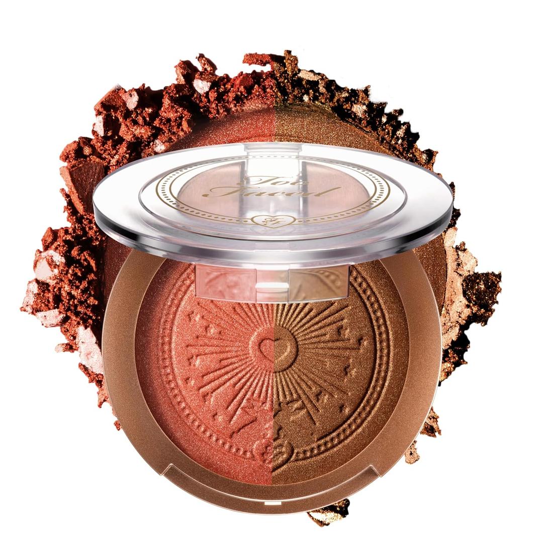 Too Faced Sun Bunny Blushing Bronzer | Dual-Shade Sheer, Luminous Bronzer Blush with Pink Undertones to Mimic Natural Flush