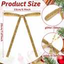 3 x 24 Pcs Khaki Glitter Christmas Napkin Rings Vintage Velvet Bow Xmas Napkin Holders Rings Buckle for Christmas Serviette Holiday Party Anniversary Wedding Dining Table Decoration