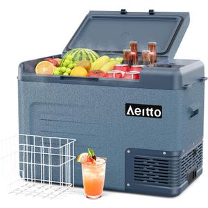 Aeitto 12 Volt Car Refrigerator 30Quart Car Fridge Freezer Electric Cooler Portable Cooler 12V Fridge RV Refrigerator -4-68 Temp Control 12/24V DC & 100-240V AC for Travel, Camping, RV, Road (Blue)