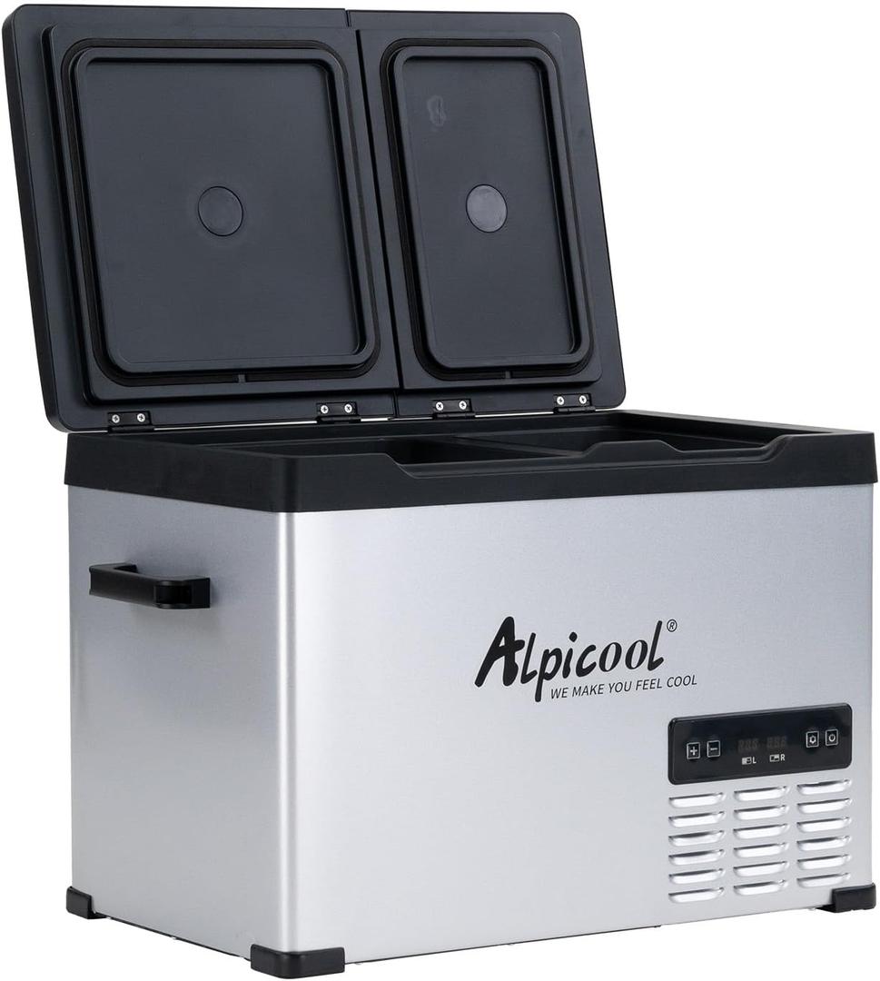 Alpicool CHS55 Dual Temperature Control 12 Volt Refrigerator 42 Quart Portable Car Fridge Freezer (-4F~68F) for Truck, RV, Boat, Camping and Travel
