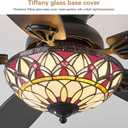 Tiffany Ceiling Fans with Lights-48"Ceiling Fan Chandelier and Glass Shade, 48in