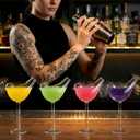 4 Pack Bird Cocktail Glasses, 160ml/5.4 Oz Bird Shaped Martini Glass, Clear Fancy Drinking Glasses, Unique Wine Glasses for champagne, Mixed Drinks, Party, Wedding and Home decor