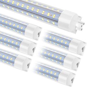 6-Pack 8FT LED Shop Light, 140W Ultra Bright 20,000LM, U-Shaped T8 Integrated Tube Light, 6500K, Linkable, Built-in connector, Surface Mount Plug &Play LED Ceiling Light for Garage, Workshop, Basement