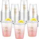 FoldTier 50 Pcs Mr and Mrs Cups 12 oz Plastic Wedding Cups Clear Engagement Disposable Glasses Bridal Shower Drinking Glasses for Home Kitchen Wedding Theme Party Favors Supplies Decoration