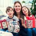 WAPLIGHAL Christmas Dinosaur Wrapping Paper - Colorful Dino Gift Wrap with Santa Hats, Holly, and Snowflakes on a White Background - 28 x 40 Inches - Perfect for Kids, Adults, and Holiday Fun