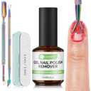Gel Nail Polish Remover: 5Pcs Gel Polish Remover Kit for Nails, Acetone-free Easy Quick Nail Polish Remove in 2-5 Minutes, No Need to Soak or Wrap, Professional Nail Remover Kit Tools