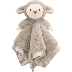 Lamb Baby Security Blanket for Boys Girls, Lovey Fluffy Snuggle Toy Great Shower Gift for Baby Newborn Plush Stuffed Animal, Brown 13.5 Inch