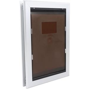 Lockable Dog Door, Flexible Pet Flap Door with Baffle, Aluminum Dog Door for Interior Exterior Doors, Pet Door with Slide in Panel for Control (516x363.5x65mm)