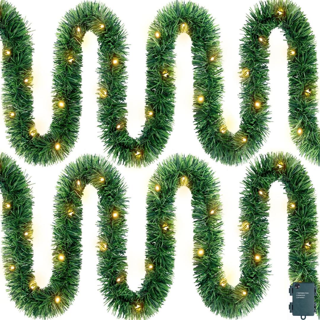 Artificial Christmas Garland, Soft Pine Xmas Garland, Christmas Collection, 15 Feet Christmas Greenery Garland Festive Home Decor for Indoor or Outdoor Use