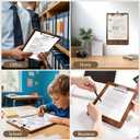 Clipboard Walnut Wood, Letter Size Clip Board with Stand, 1.54Lbs, 12.6 x 8.7 in Idea for Menu and Memos Display, Office Supplies School Classroom Homeschool Essentials Teacher Gifts Self-Service