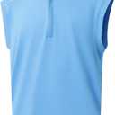 M MAELREG Golf Vests For Men Dry Fit Lightweight Moisture Wicking Performance Sports Breathable Golf 1/4 Zip Pullover Men (Blue, L)
