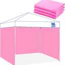 3PCS Canopy Sidewalls for 10x10 Pop Up Canopy Tent Waterproof, 99% UV Protection, 3 Piece Sidewalls, Pink(Sidewall Only, Canopy Tent NOT Included)