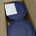 Anchor Hocking 12 Piece Glass Storage Containers with Lids (6 Glass Food Storage Containers & 6 Navy Blue SnugFit Lids)