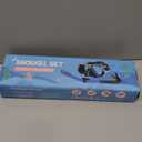 Greatever Dry Snorkel Set,Panoramic Wide View Anti-Fog Scuba Diving Mask,Professional Snorkeling Gear for Adults Kids (Small, Black Blue)