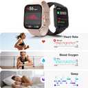 Smart Watches for Women,1.85" HD Display Compatible iPhone/Android (Answer/Make Calls),110+ Sport Modes Fitness Tracker with Heart Rate/Sleep/Sp02 Monitor,200+watch Face IP68 Waterproof (Pink, 1.85)