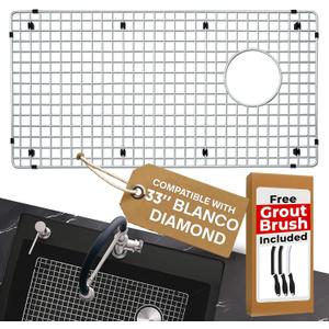 VALUN 221010 Sink Grid - Only Compatible with 33" Blanco Diamond Super Single - Sink Grid Size [28.12" x 14.31"] - Durable Stainless Steel for Enhanced Efficiency