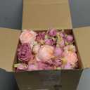 Geosar 8 Bundles Artificial Peonies Flowers Fake Silk Peony Bouquet Faux Peonies Flowers Bulk for Decoration Vase Floral Arrangements Wedding Party Table (Russet Red,Light Pink)