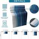 Ombre Table Runner 13x72 inch, Gradient Blue Waves Abstract Art Dinning Table Runner for Farmhouse Wedding Party Barbecue Table Decor