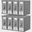 Criusia Bed Sheet Organizers and Storage, 8 Pack Foldable Linen Closet Organizer Box  Bedding Holder for Sheet Set (King/Queen Sizes), Duvet Covers, Blankets (Grey)