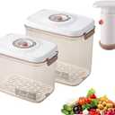 Vacuum Seal Containers - Marinade and Keep Food Fresh with Time Dial, BPA Free, Drainer, Microwave Friendly - 2 Piece Set (11.5Cups+19.5Cups)