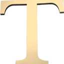 PATIKIL 7.87 Inch 3D Acrylic Alphabet Mirror Wall Stickers Letter t Self-Adhesive Home Decor Letter Sign Art Sticker Decal for DIY Home Decoration Light Gold