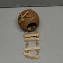 HERCOCCI Gecko Tank Accessories, Hermit Crab Toys Coconut Shell Natural Coconut Husk Hut with Climbing Ladder with Suction Cup for Leopard Gecko Snake Reptiles