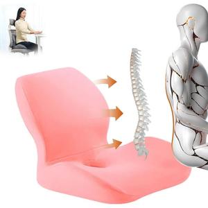 Work Chair Cushion Butt and Back Support, Car seat Seat Cushion for Tailbone Pain Relief, Seat Cushion for Office Chair (Pink, Plus Size)