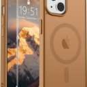 SUPFINE Magnetic for iPhone 15 Case (Compatible with MagSafe) (Military Grade Drop Protection) Translucent Matte Shockproof with Anti-Fingerprint Phone Case, Brown