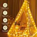 Minetom Star String Lights Battery Operated - 17 ft 50 LED Star Fairy String Lights with Timer, Waterproof for Indoor Bedroom Tent Loft Bed Patio Party Wedding Ramadan Decorations, Warm White