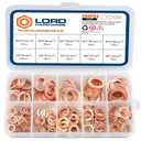 200pcs Copper Crush Metric Washers Assortment Kit Flat Sealing Washer M5 M6 M8 M10 M12 M14 (9 Sizes)