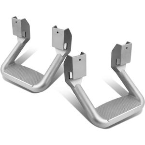 Auto Dynasty 1 Inches Universal Side Step with Mounting Brackets for Pickups & Trucks, Aluminum, Silver Powder Coated, Set Of 2