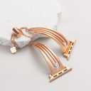 Stainless Steel Bands Compatible with Apple Watch 42mm/41mm/40mm/38mm 46mm/45mm/44mm iwatch Bands Series 10/9/8/7/6/SE/5/4/3/2/1, Women Dressy Bangle Wristband, Silver Black Rose Gold