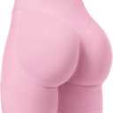 VOYJOY Women Workout Impact Shorts 2.5"/ 3.6"/ 4.5"/ 6" Scrunch Butt Lifting Gym Seamless Booty Biker Shorts (Pink, XL)