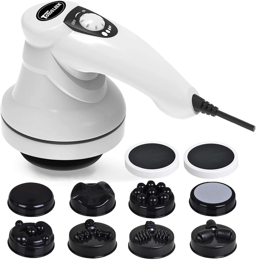 Cellulite Massager  Body Sculpting Machine with Lymphatic Drainage & Skin Tightening for Belly Butt Stomach Legs Arms Fat, Lipo Roller Massager After Surgery, Widearea & Adjustable Speed. (White)