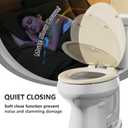 Angol Shiold Quiet-Close Molded Wood Toilet Seat with Non-Slip Adjustable Hinges, Anti-Pinch Bumpers, Easy Install & CleanBone, Elongated 18.5''