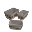 Wicker Basket Set, 3 Pieces, Storage Basket Bucket, Grocery Bag Large Capacity Dirty Clothes Storage Basket Bucket for Toys, Clothes and Pillow