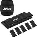 ZELUS 1 Pair Adjustable Ankle Weights, 2 4 6 8 10 lb Modularized Leg Weight Straps for Women Men, Weighted Ankle Weight Set with Removable Sandbags, 1-5 lb per Ankle Strap for Gym Yoga Jogging Walking, Black, 
Size	2 lbs x 2