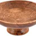 NIRMAN FRUIT BOWL Mango Wood Round Shaped Serving Bowl For Fruit,Dessert Platter Tray Dish Kitchen Dining Fruit,Dessert,Snack (12" x 12" x 5")