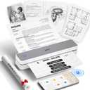 Inkless Portable Printer for Travel, 300DPI Wireless Thermal Printer Support 8.5" x 11" US Letter, A4, MT610Pro Small Bluetooth Printers Compatible with iOS, Android Laptop for Home Office Car, Grey