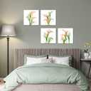 HJY Art Calla Lily Wall Art Flower Pictures Canvas Flowers Wall Decor Floral Plants Poster for Living Room Bedroom Bathroom Home Decorations Framed Artwork Ready to Hang (12''W x 12''H x 4) (Green and pink)