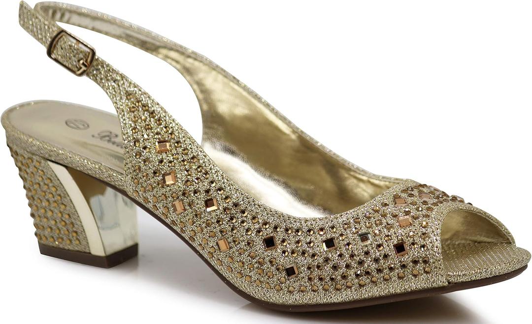 Enzo Romeo Lime01 Womens Open Toe Low Heel Wedding Rhinestone Wedge Sandal Shoes, 9